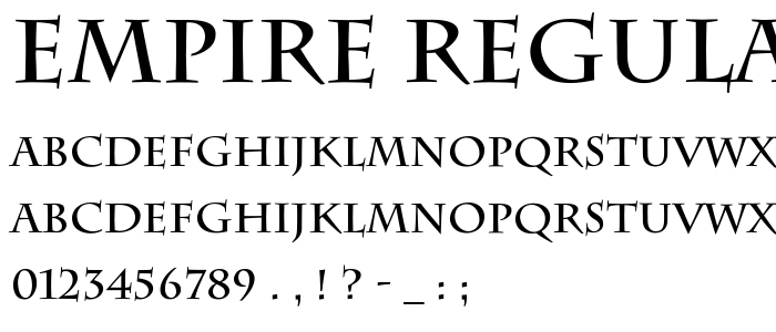 Empire Regular font
